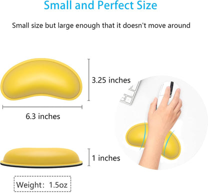 Dapesuom Keyboard Wrist Rest Set, Cute PU Leather Wrist Cushion for Computer Keyboard and Mousepad, Memory Foam Mouse Pad Rests Support with Non-Slip Base for Typing Pain Relief Laptop, Colonial White
