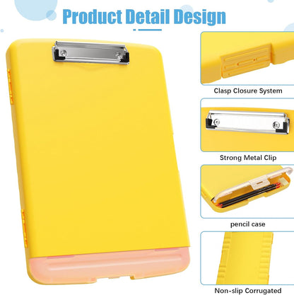 Hongri Clipboard with Storage with Pen Holder, Folder Nursing Clip Board 8.5 x 11 Foilo-Side Opening, High Capacity, Light Weight for Teachers, Classroom. Size 14 x 9.6 x 1.2 in(Pink)