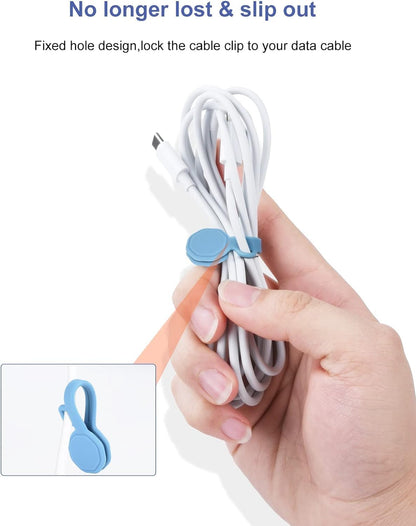 8PCS Silicone Magnetic Cable Ties & Clips, Cord Organizer [1S] Management Reusable Magnet Cable Organizer, Phone Cord Holder for Organizing, Bookmark Whiteboard Fridge Magnets etc