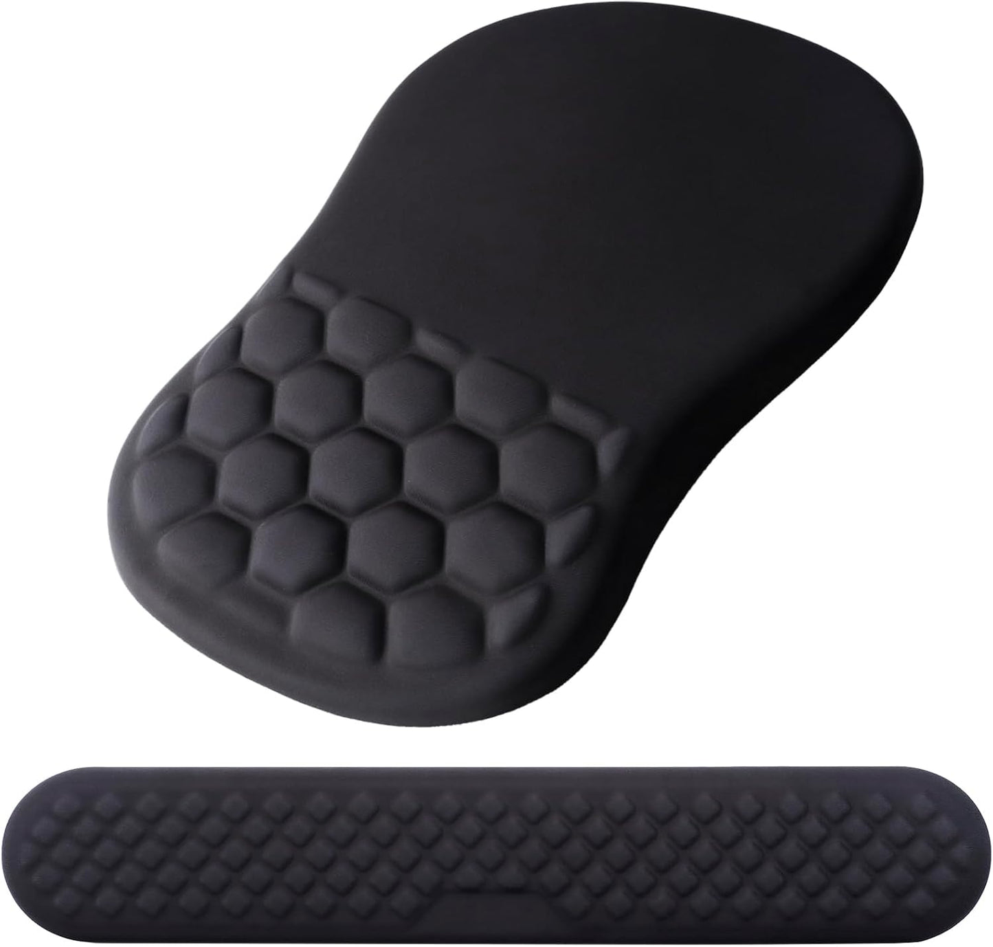Mouse Pad Wrist Support, Laokiiy 2 in1 Keyboard Wrist Rest+ Ergonomic Mouse Pad, Non-Slip Wrist Rest for Computer Keyboard, Made Easy Typing & Relieve Wrist Pain（Banana Leaf Green）