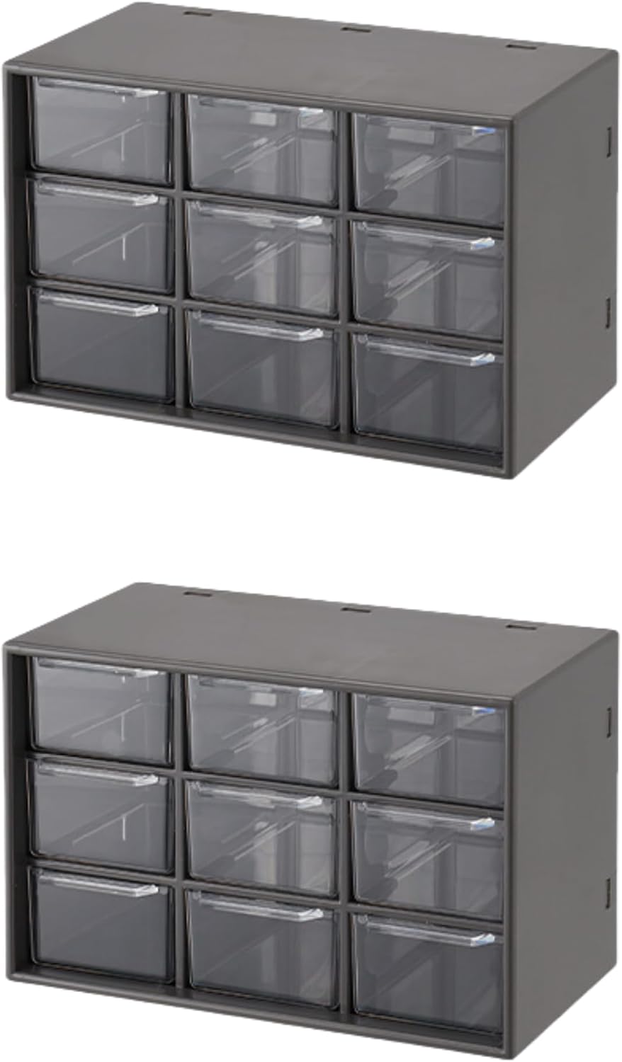 Feadily 4PCS Small Drawer Organizer for Desk, Desktop Drawer Organizer with 9 Clear Drawers, Plastic Desktop Storage Drawers 7.1 Inch x 3 .9 Inch x 4.7 Inch, White