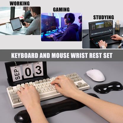 Clear Gel Wrist Rest for Keyboard and Mouse, Green Silicone Mouse Wrist Rest Set, Cute Ergonomic Wrist Rest for Keyboard 60%/75%(Green)
