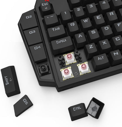 Redragon K585 DITI Wired One-Handed RGB Mechanical Gaming Keyboard, 42 Keys Type-C Professional Gaming Keypad w/Upgraded Hot-Swappable Socket, 7 Onboard Macro Keys & Detachable Wrist Rest