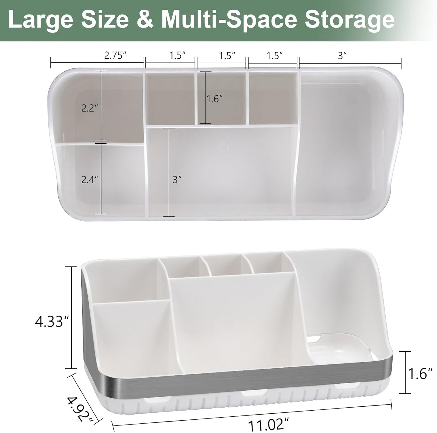 GFWARE Bathroom Organizers and Storage - Detachable 7 Slots Kids Electric Toothbrush and Toothpaste Holde Drainage for Bathroom Accessories Organization Counter Vanity Storage