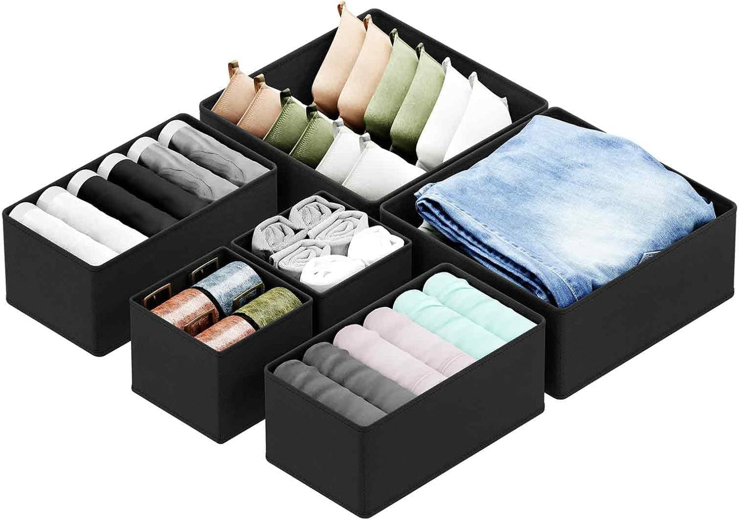 SpaceAid Drawer Organizer for Clothes, 18 Pack Dresser Drawer Organizer Bins, Closet Organizers and Storage Dividers for Clothing, Underwears, Socks (Beige)