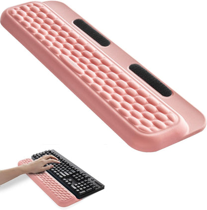 Vaydeer Wrist Rest with Stickers, Full 100% Mechanical Keyboard Rest Support Pad, Desk Ergonomic Cushion for Computer Typing Office Work Home Gaming, Soft Memory Foam Arm Palm Hand Pain Relief-Pink