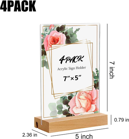 Lechay 3 Pack Acrylic Sign Holder, 8.5 x 11 inches Clear Table Menu Display Stand Desktop Display Stand Paper Holder Table Top Sign Holder Suitable for Restaurants, Office, Home, Store