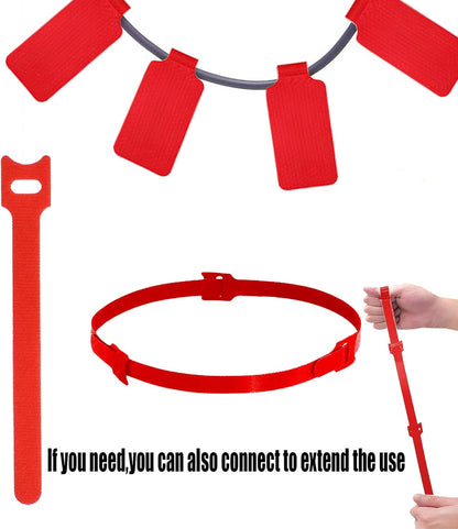 60 Pieces Cable Labels & Reusable Hook and Loop Fastening Ties Set - 30 Pieces Cord or Wire Labels & 30 Pieces Labels for Electronic Cords, Home & Office Cord Management