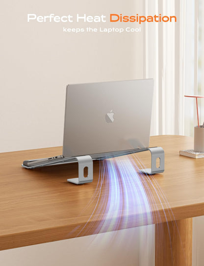 LOXP Laptop Stand for Desk, Metal Laptop Stand with Wrist Support, Ergonomic Detachable Laptop Riser, Aluminum Lectern, Computer Stand for MacBook Air Pro, HP, Dell, XPS, HP (10-17") Laptops - Black