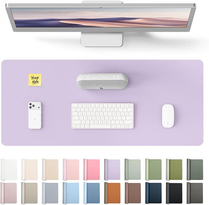 YSAGi Leather Desk Protector, Office Mat, Large Mouse Mat, Non-Slip PU Leather Blotter, Laptop Pad, Waterproof Writing Pad for Office and Home (Light Pink, 23.6" x 13.8") - Colors A