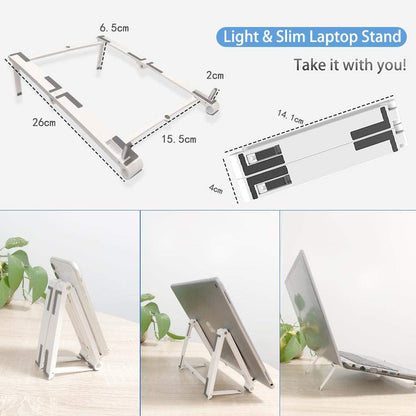 BoxWave Stand and Mount Compatible with HP Envy 2-in-1 Laptop (14-ek0073dx) - Pocket Aluminum Stand 3-in-1, Portable Multi Angle Viewing Riser - Metallic Silver