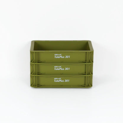 KBDcraft Stackable Storage Bin - Heavy-Duty Plastic Organizer Box and Tray with Straight Walls, small plastic bin totes for storage, 12"x8"x3", 0.5Gal, Green, 3 Pack