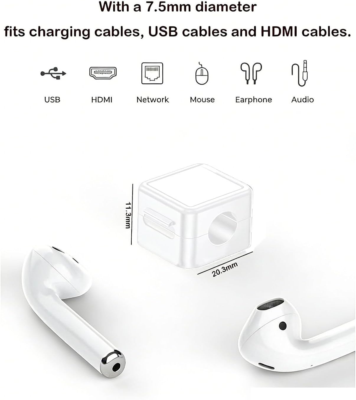 10 Pack Cord Organizer, Magnetic Cable Management, Cord Holder for Desk, Adhesive Cable Clips Wire Keeper for Nightstand, Home, Office, Desktop, Car, Wall (Black)
