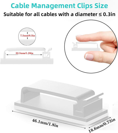 for Desk Under Table Wire Management Adhesive Cable Clips 49Pcs(Black).Used for Computer pc,tv,ethernet Wires Cable Management on Large Cable Hooks Organizer Clips (Black, Large：29PCS)