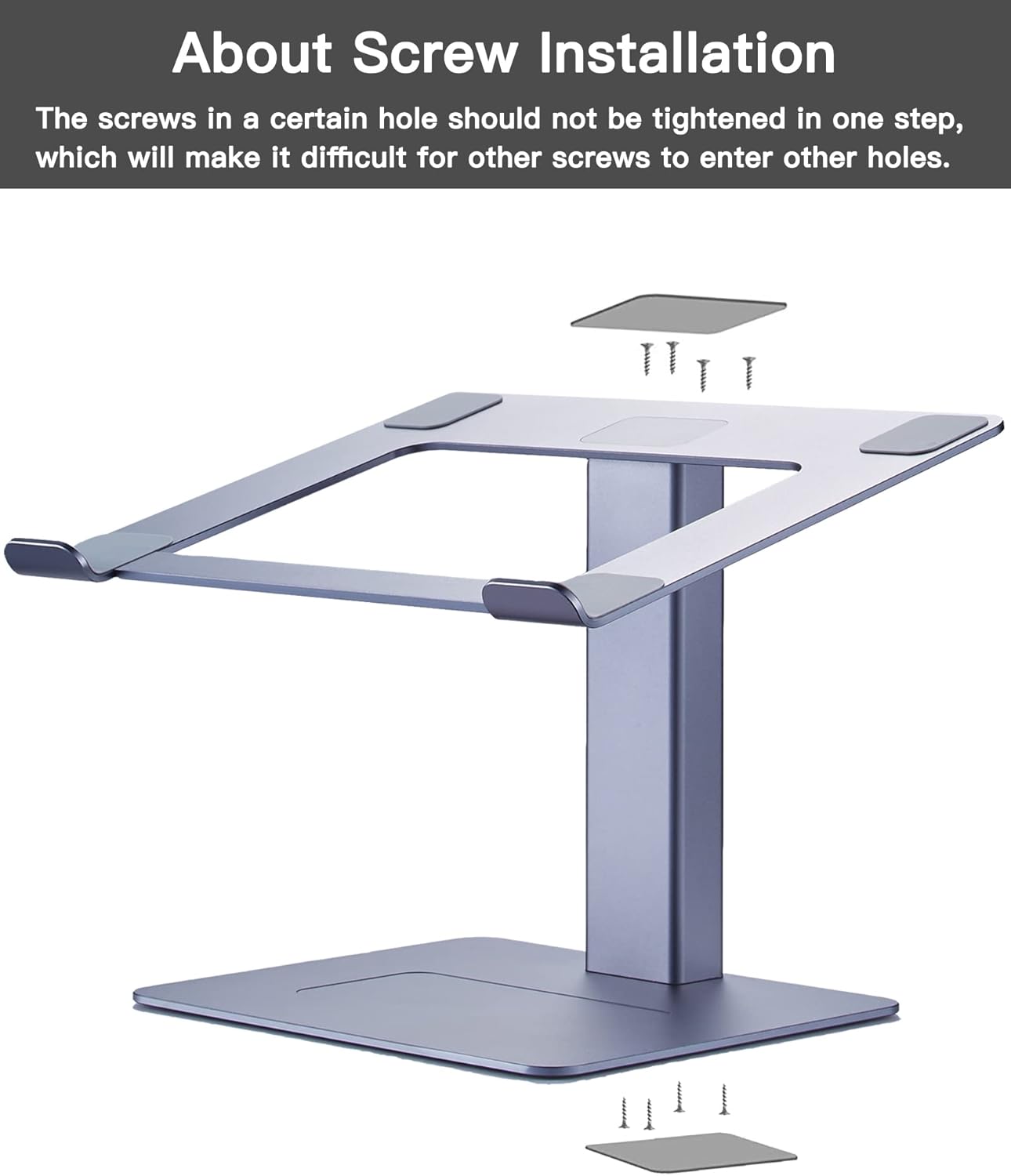 Laptop Stand for Desk, Ergonomic Aluminum Laptop Stand Adjustable Height from 7-15", Sitting and Standing Laptop Riser for 10-17" Notebook