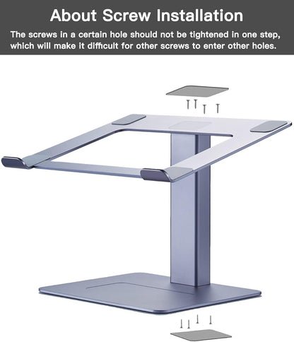 Laptop Stand for Desk, Ergonomic Aluminum Laptop Stand Adjustable Height from 7-15", Sitting and Standing Laptop Riser for 10-17" Notebook