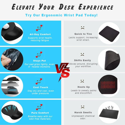 ErgoComfort Gel Wrist Rest Mouse Pad-Ergonomic Office Mousepad with Wrist Support-Non-Slip, Design Desk Accessories Mat for Home&Game Decor (09MochaSand Set)
