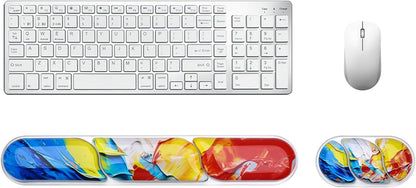 Wrist Rest for Keyboard- Ergonomic Gel Keyboard Wrist Rest and Mouse Pad Set, Non-Slip PU Base for Office, Laptop & Gaming - Green