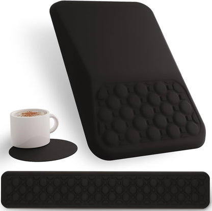 Ospelelf Mouse Pad with Wrist Rest and Keyboard Wrist Rest, Ergonomic Wrist Rest for Computer, Office, Gaming, Pink