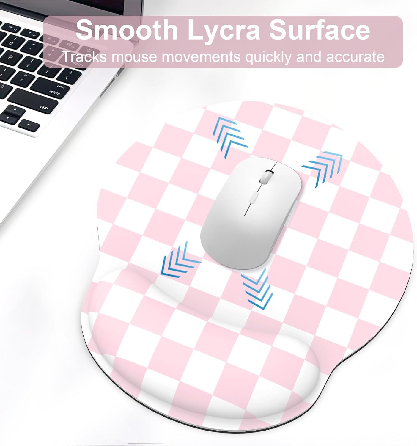 Ergonomic Mouse Pad with Wrist Rest and Keyboard Wrist Rest, Memory Foam Wrist Rest for Computer Keyboard, Easy Typing, Pain Relief, Mouse Pad Wrist Support for Gaming,Office, Laptop, Black Flower