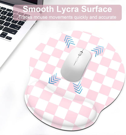 Ergonomic Mouse Pad with Wrist Rest and Keyboard Wrist Rest, Memory Foam Wrist Rest for Computer Keyboard, Easy Typing, Pain Relief, Mouse Pad Wrist Support for Gaming,Office, Laptop, Black Flower