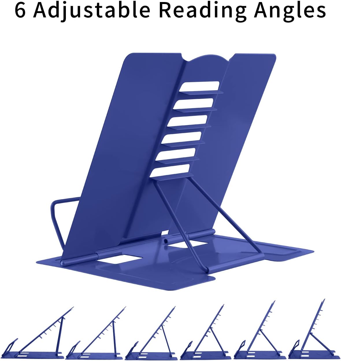 MSDADA Desk Book Stand Metal Reading Rest Book Holder Adjustable Cookbook Documents Holder for Recipes Textbooks Tablet Music Books, Mom Gifts, Gifts for Grandma Mom Mothers Day(Light Purple)