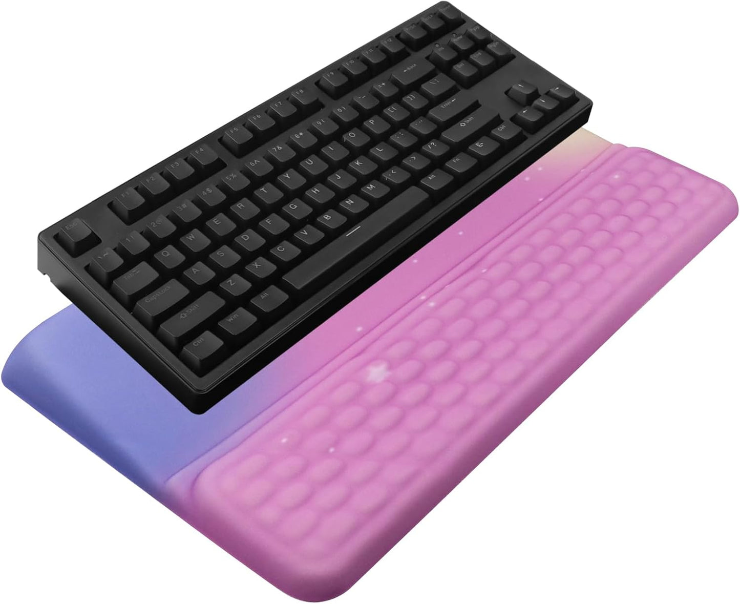 Computer Keyboard Stand with Wrist Rest, Ergonomic Tilted Keyboard Holder - Keyboard Riser with Wrist Pad - Keyboard Tray Support for Office Home - Black
