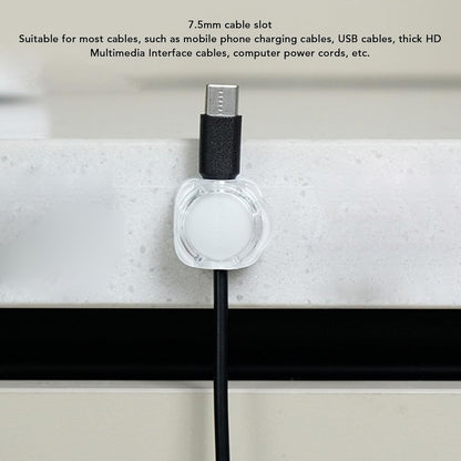 6 Pcs Magnetic Cable Organizer, Desk Cable Keeper Cord Clip Holder with Traceless Tape Magnetic Clip Design 7.5mm Cable Slot (White)