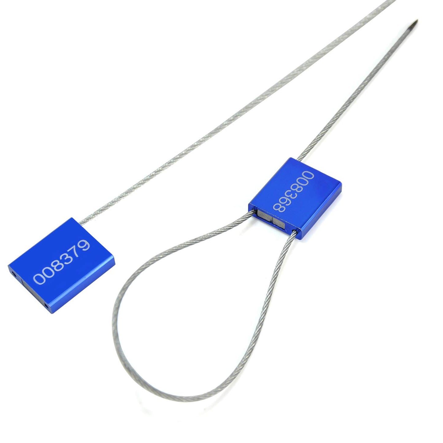 50 Blue Steel Cable Seals Metal High Security Tag Numbered Truck Trailer Seal Anti-Tamper Pull-Tite Security Seal Aluminum Transport Shipping Seal Self-Locking Safety Ties ISO 17712