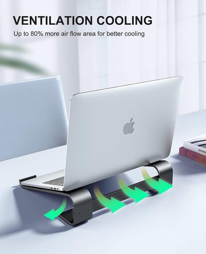 Soqool Laptop Stand for Desk,Aluminum Computer Stand for Cooling,Sturdy Stable Ergonomic Laptop Riser Compatible with MacBook Pro Stand Air/Dell/HP/Lenovo 10-16.2inch Notebook,Work Home Office