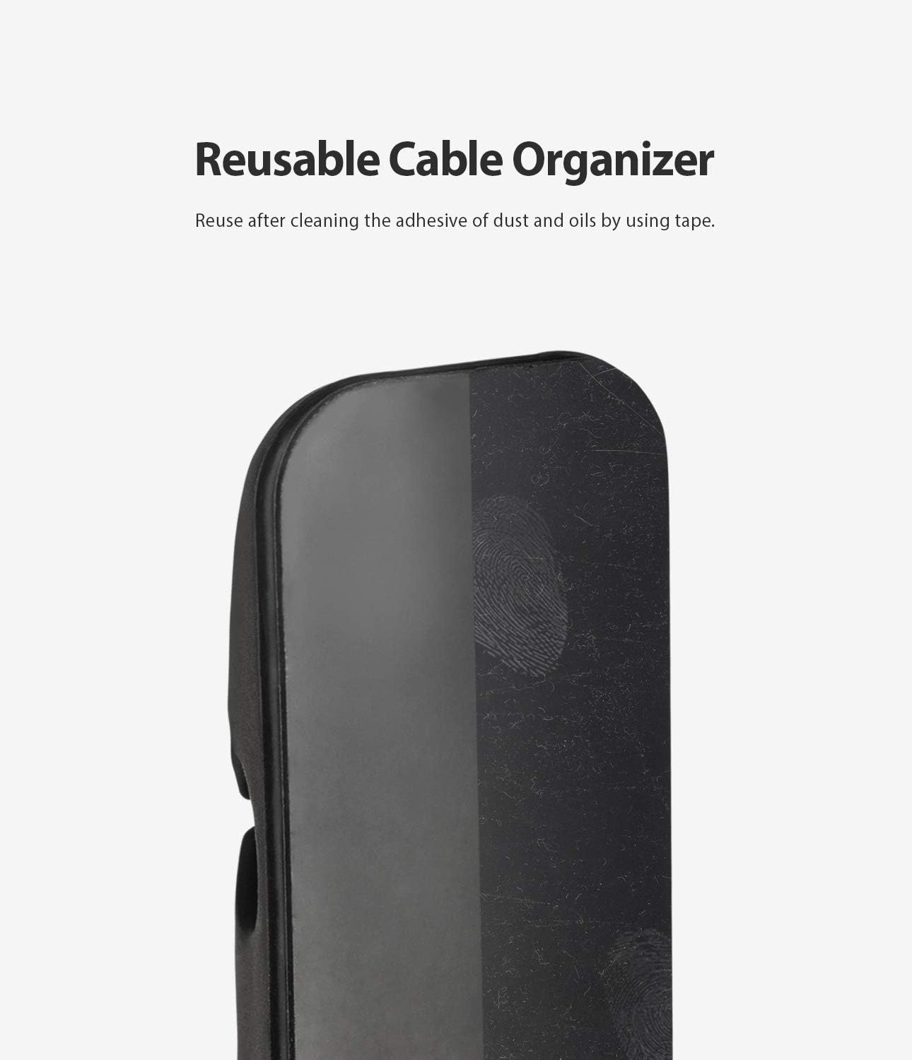 Ringke Silicone Cable Organizer for Cable Management, Durable Flexible Cord Organizer, Powerful Adhesive Cable Clips - 4 Pack