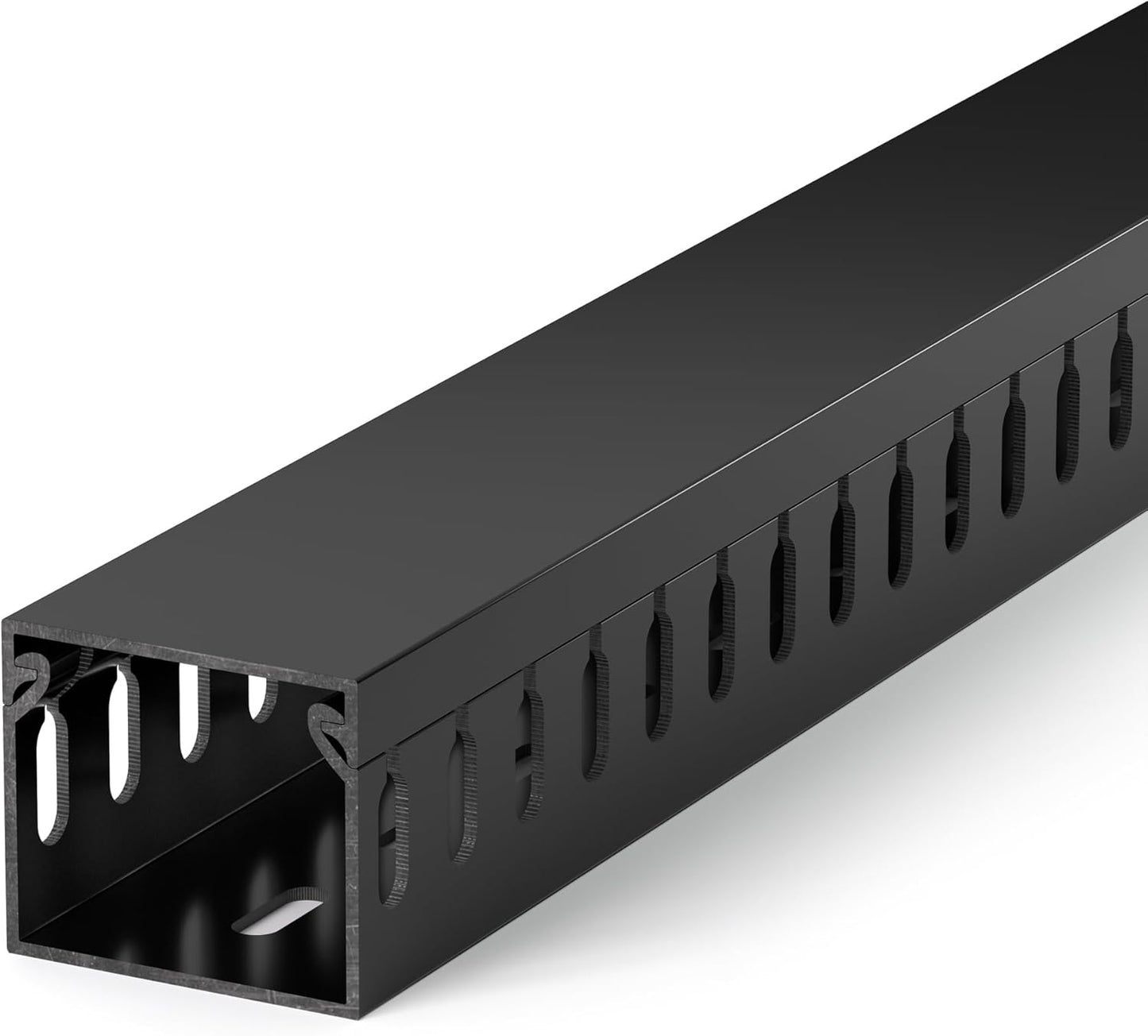 ZhiYo 2 x 2in Professional Server Rack Cable Management Raceway, 99in (6X L16.5in) Cable Raceway Kit, Electrically Safe PVC Open Slot Wire Raceway for Under Desk/Computer/Network Cords, Black