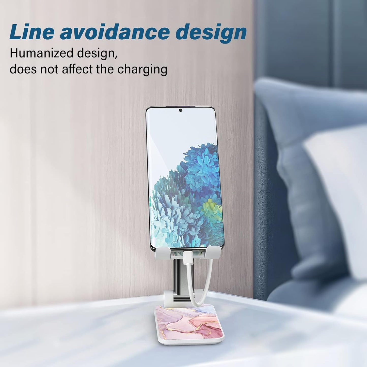 Desk Cell Phone Stand - Adjustable Angle-iPad Holder, Universal Compatible Phone Holder for Desk