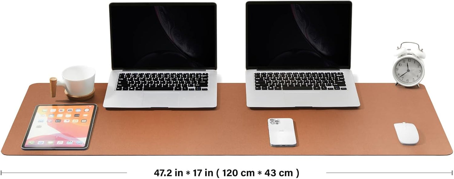 Cork Desk Mat - Dual-Sided Desk Pad for Office and Home - Desk Organization and Accessories - Ideal for Large Mouse Pad and Desk Mats on Top of Desks(Dark Green,90cmx 43cm)