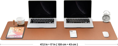 Cork Desk Mat - Dual-Sided Desk Pad for Office and Home - Desk Organization and Accessories - Ideal for Large Mouse Pad and Desk Mats on Top of Desks(Dark Green,90cmx 43cm)