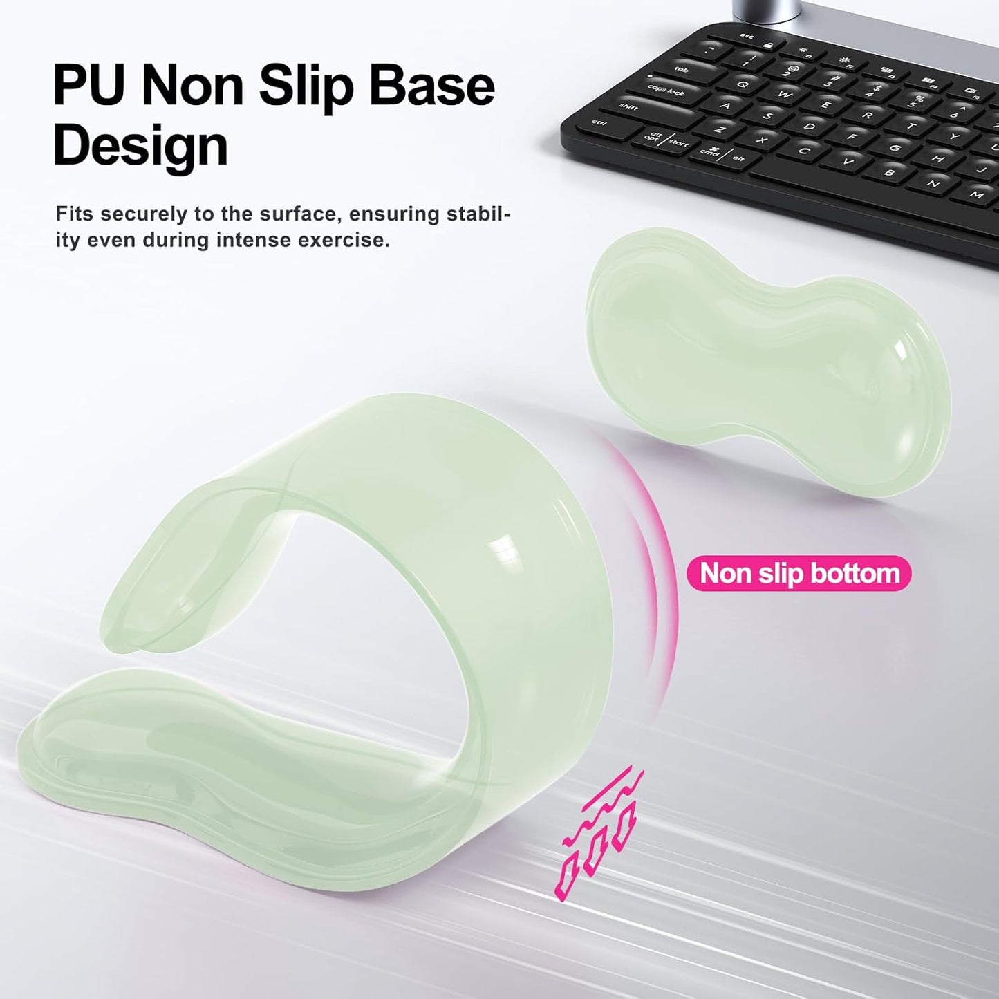 MOKURU Gel Keyboard and Mouse Wrist Rest Set, Comfort Ergonomic Wrist Support, for Wrist Pain Relief, Computer Keyboard Wrist Rest (Black)