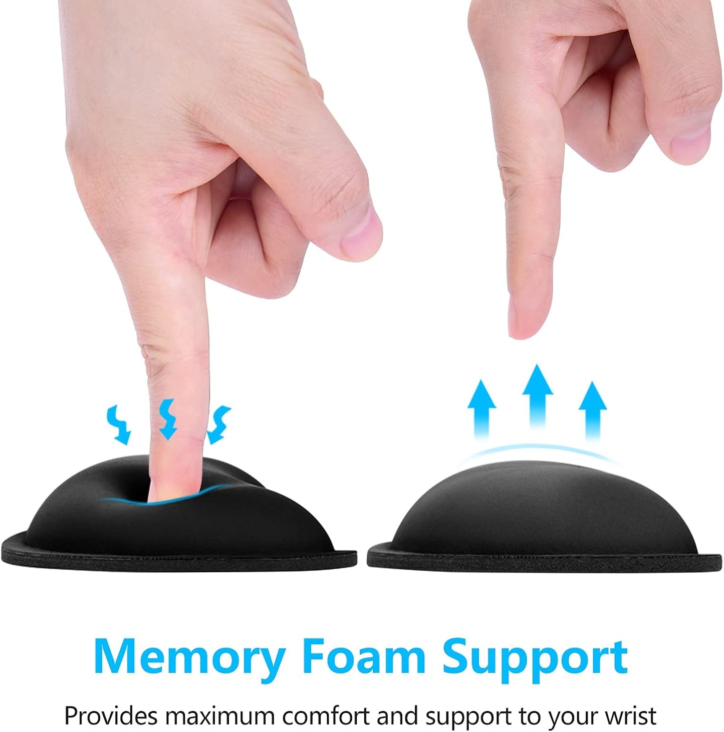 Dapesuom Keyboard Wrist Rest Set, Cute PU Leather Wrist Cushion for Computer Keyboard and Mousepad, Memory Foam Mouse Pad Rests Support with Non-Slip Base for Typing Pain Relief Laptop, Colonial White