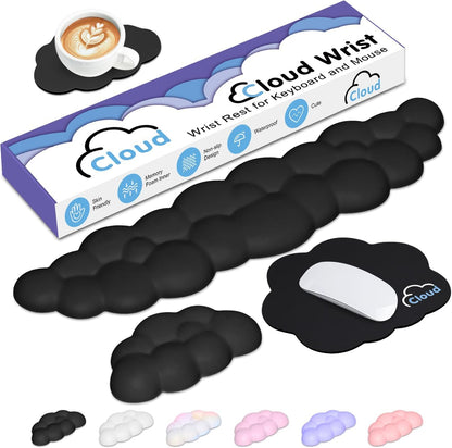 Cloud Wrist Rest Keyboard Palm Rest with Non-Slip Base for Computer Gaming Wrist Rest, YAMJUG Cloud Arm Rest Keyboard Wrist Pad Rainbow