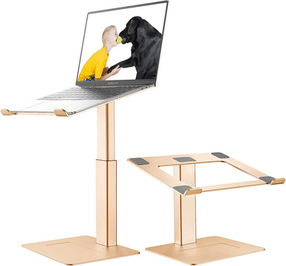 Laptop Stand for Desk, Ergonomic Aluminum Laptop Stand Adjustable Height from 7-15", Sitting and Standing Laptop Riser for 10-17" Notebook