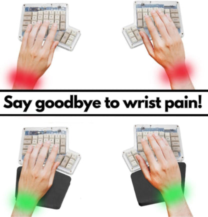 GRIFITI Fat Wrist Pad Ergodox 2 Piece Set 6.5" x 4.2" x 0.75" Mirror Wrists Rests Support Accessories for Gaming Computer Keyboard Sets - Hand Rest Ergonomic Keyboards Pads Palm Resting (Black Nylon)