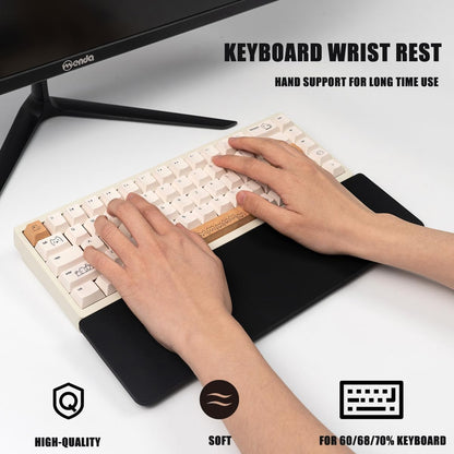 Ergonomic 75% Keyboard Wrist Rest-12.8" Silicone Non-Slip Keyboard Hand Rest, Relief of Hand Pain(White)