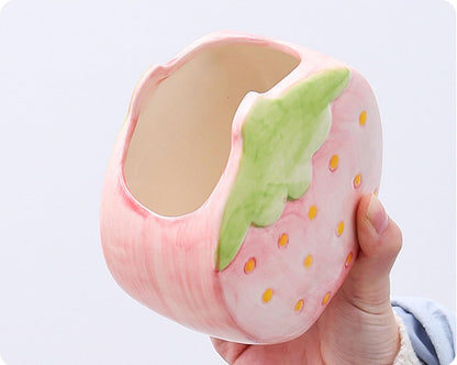 1 PC Flower Makeup Storage Box Ceramic Blossom Five Petals Pen Holder Pen Holder Desktop Storage Box (Blue)