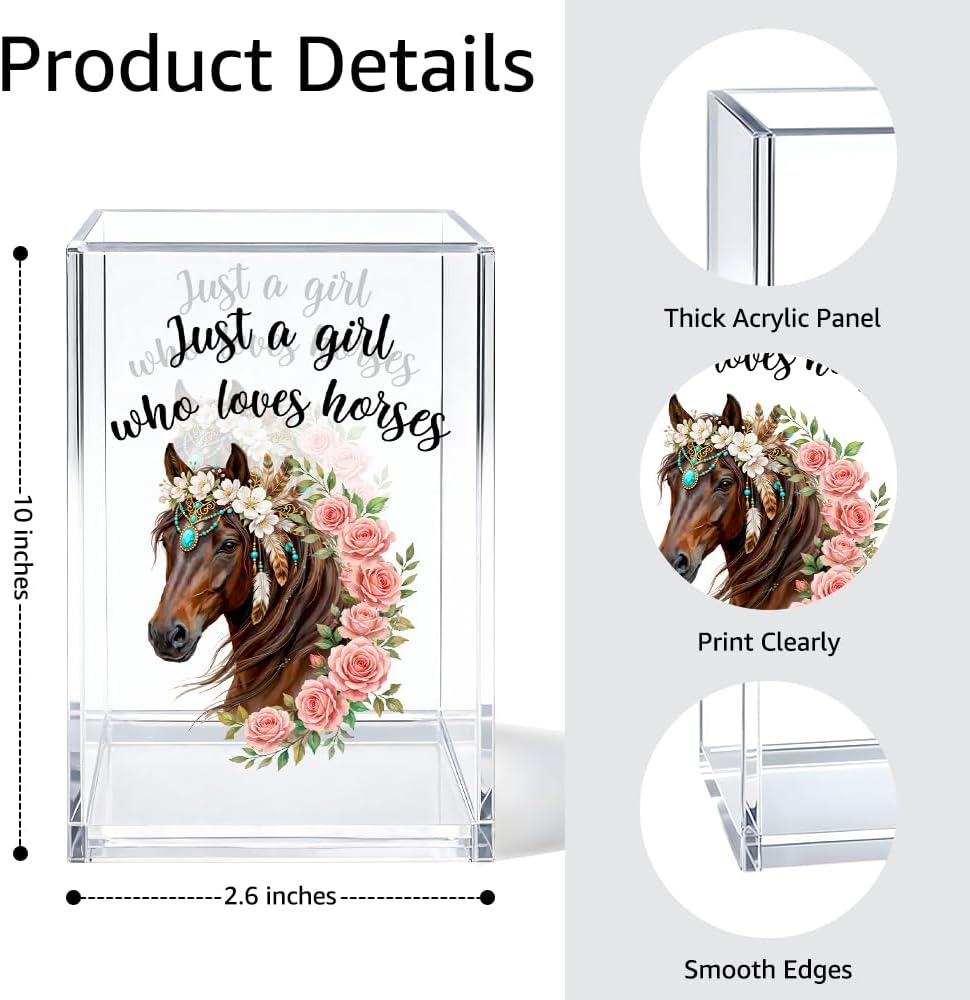 Just Breathe Acrylic Cosmetic Organizer Pen Holder, Anxiety Relaxing Acrylic Desk Holder Cup for Pen Pencil, Dandelion Desk Organizer, Mental Health Office Gifts for Coworker Leader Friend