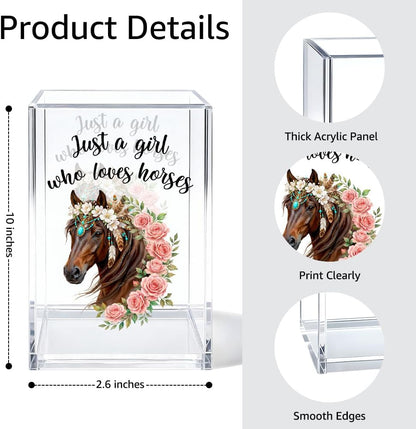 Just Breathe Acrylic Cosmetic Organizer Pen Holder, Anxiety Relaxing Acrylic Desk Holder Cup for Pen Pencil, Dandelion Desk Organizer, Mental Health Office Gifts for Coworker Leader Friend