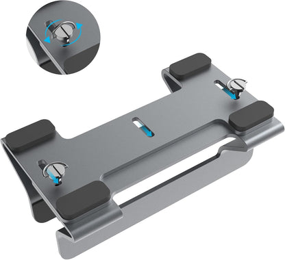 Aluminum Dual Vertical Laptop Stand Dock Holder, Supports 2 Devices, Adjustable Slot Width 15-36mm, Space-Saving Upright Storage for MacBook and Laptops