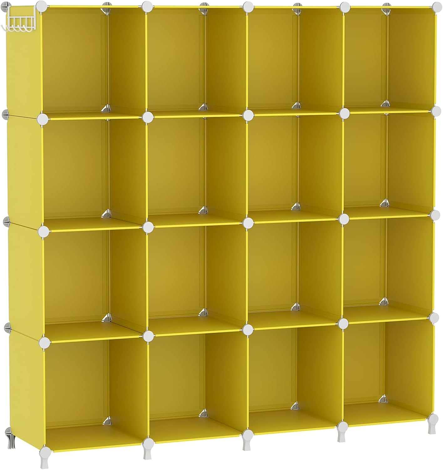 AWTATOS Cube Storage Organizer, 16 Cube Closet Organizer, Stackable Storage Cube Shelves, DIY Portable Closet Clothes Organizer Shelving for Bedroom, Closet, Wardrobe, Bathroom, White