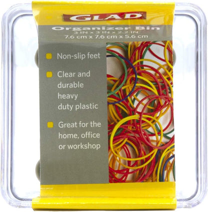 Glad Drawer Organizer Bin, 15x9 - Divided Clear Plastic Storage Tray for Junk Drawers, Kitchen Utensils, Bathroom Vanity, and Organizing Pantry - BPA Free, Food Safe, Non Slip