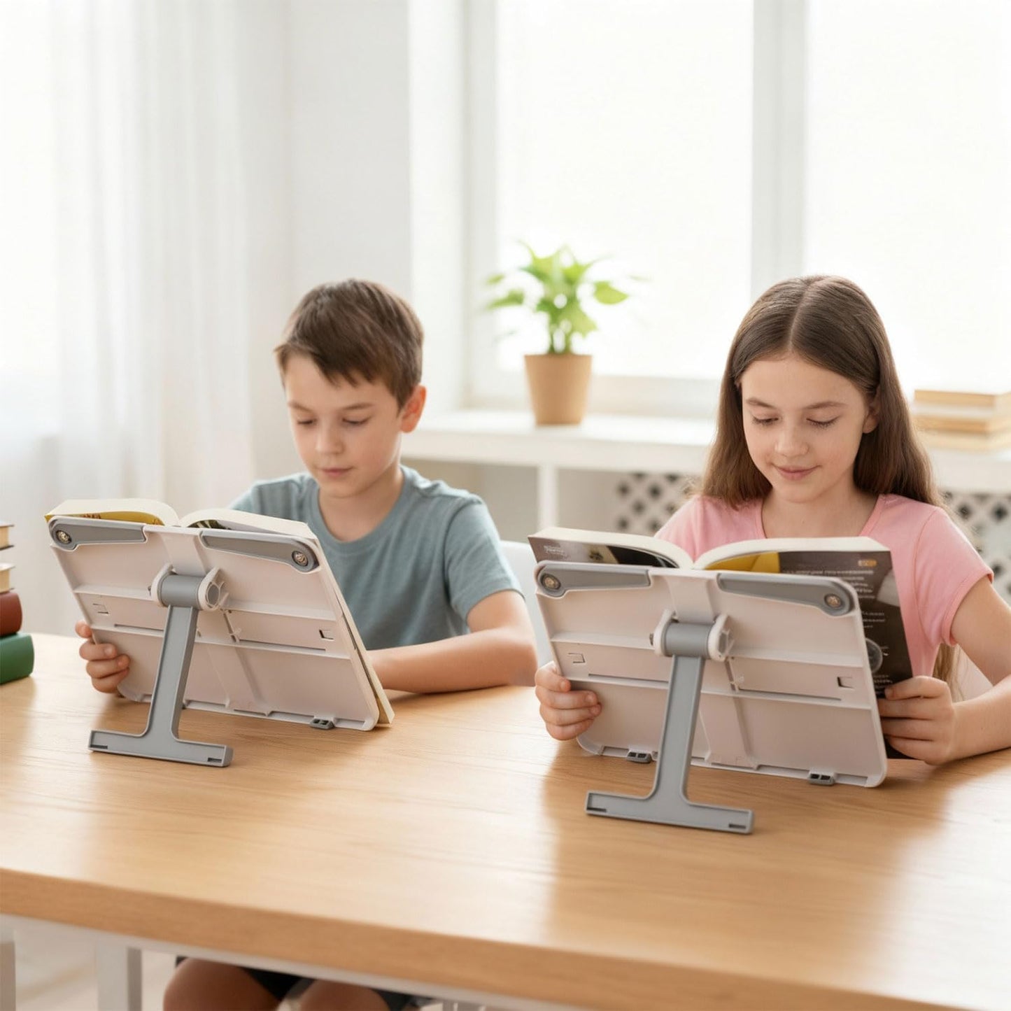 Book Holders for Reading Hands Free Desktop Cookbooks Stands Tray Portable Foldable Lightweight Bookstands Page Clips Rest for Music Score Cookbook Tablet Textbooks Ergonomic Reading Posture (Blue)