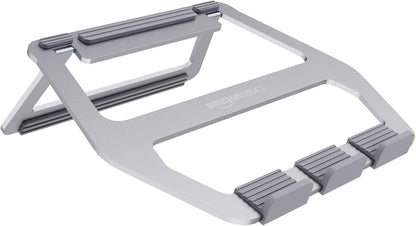 Amazon Basics Aluminum Portable Foldable Height Adjustable Support Stand for Laptops up to 13", Silver