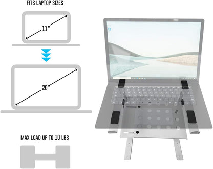 AXA AXCESSABLES DJ Laptop Stand with Travel Bag | Portable Foldable Aluminum Laptop Stand for Laptops up to 15 inches and 20lbs | No Assembly Required, Includes Carrying Bag